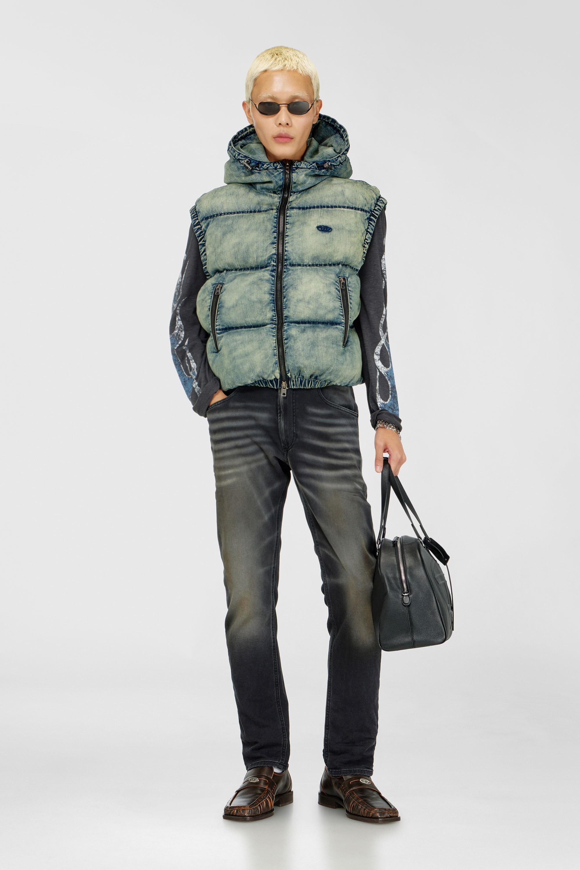 Diesel - Man's Regular 2032 D-Krooley-BW Joggjeans&reg; 068ZQ, Black/Dark grey - 1