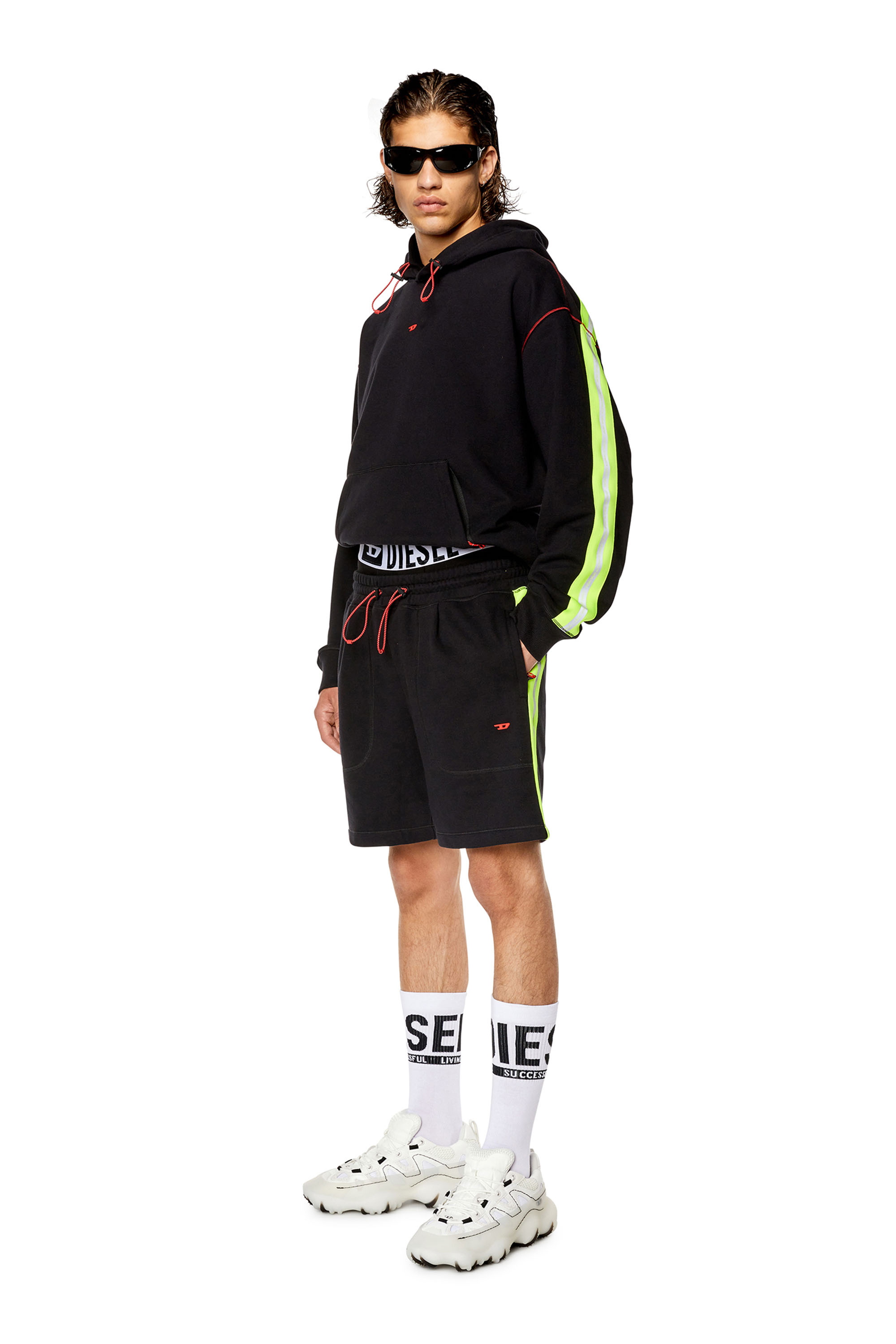 Diesel - AMSB-CLIFFORD-HT09, Man Sweat shorts with reflective logo bands in Multicolor - Image 2