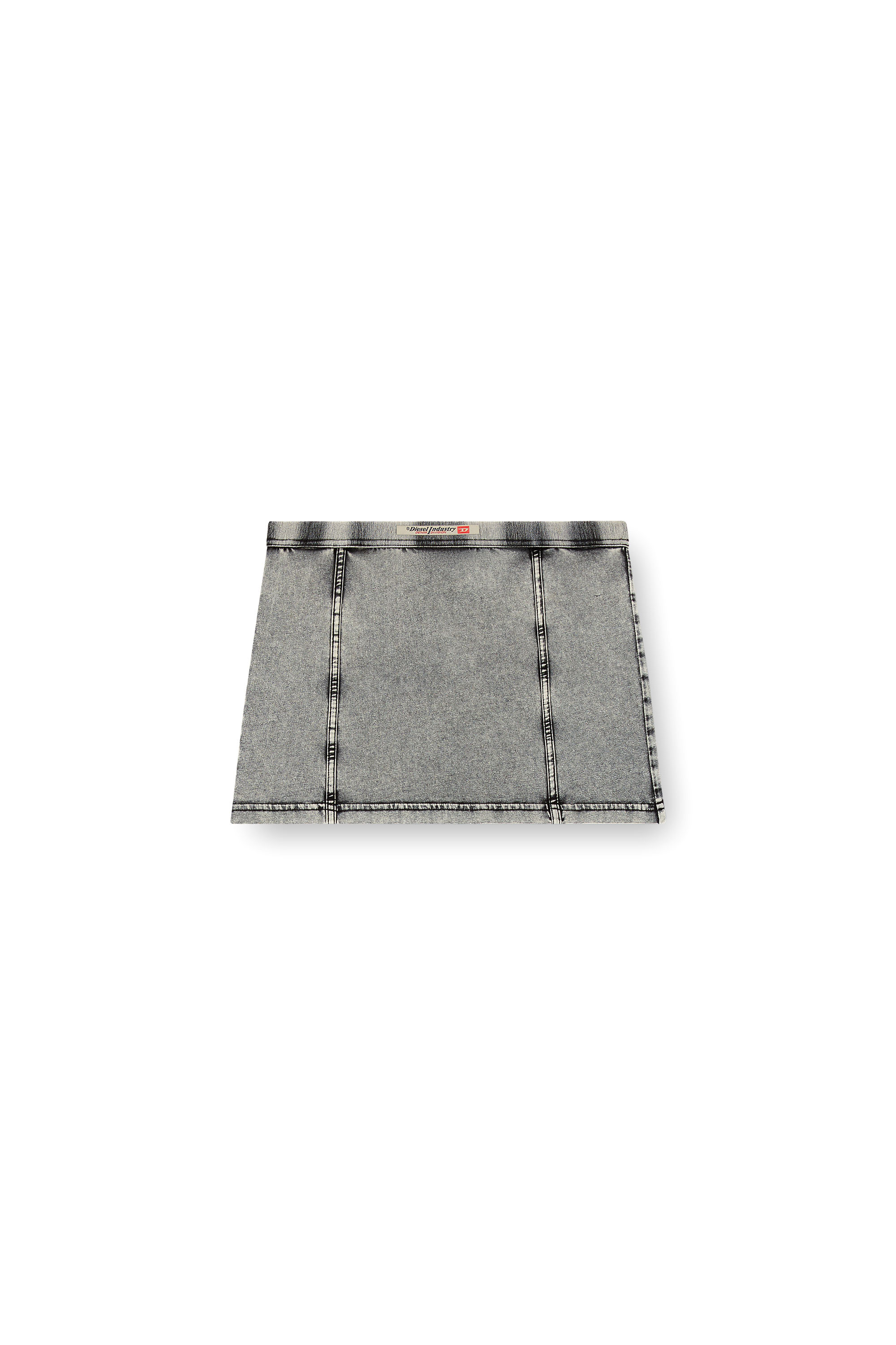 O-ALLEGRA-MINI, Grey Diesel - O-ALLEGRA-MINI, Woman's Denim-effect mini skirt in stretch jersey in Grey - 2