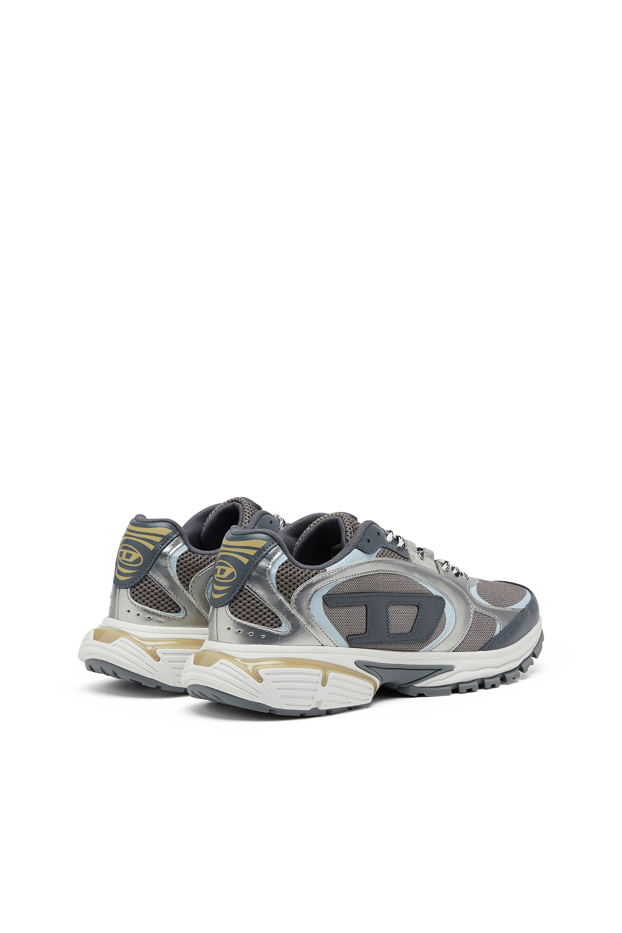 Diesel - S-PRO-V-DENSE LOW, Man's S-Pro-V-Dense-Metallic sneakers in mesh and PU in Grey/Blue - 4