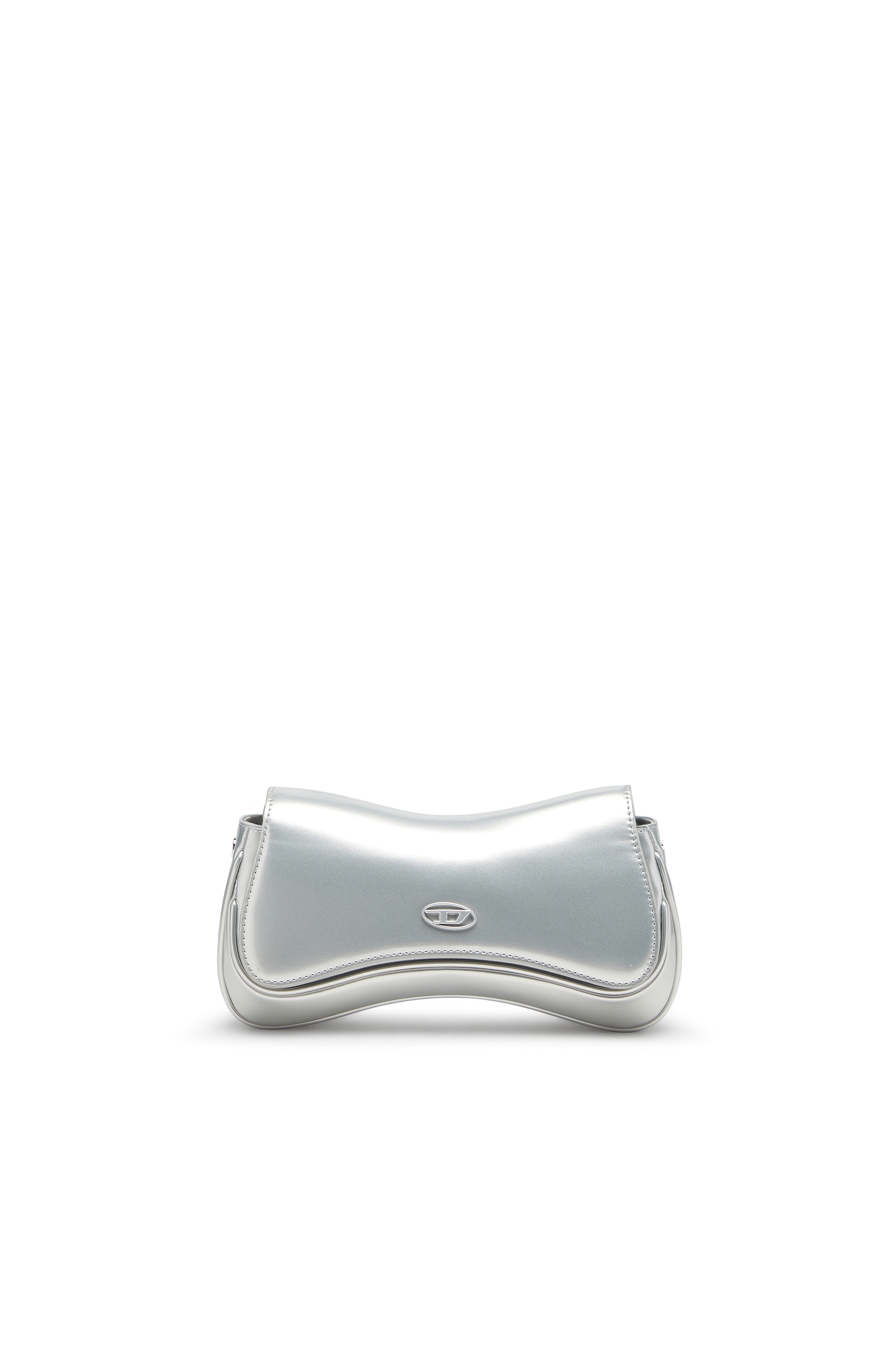 Diesel - PLAY CLUTCH, Woman's Play-Clutch in metallic PU in Silver - 1