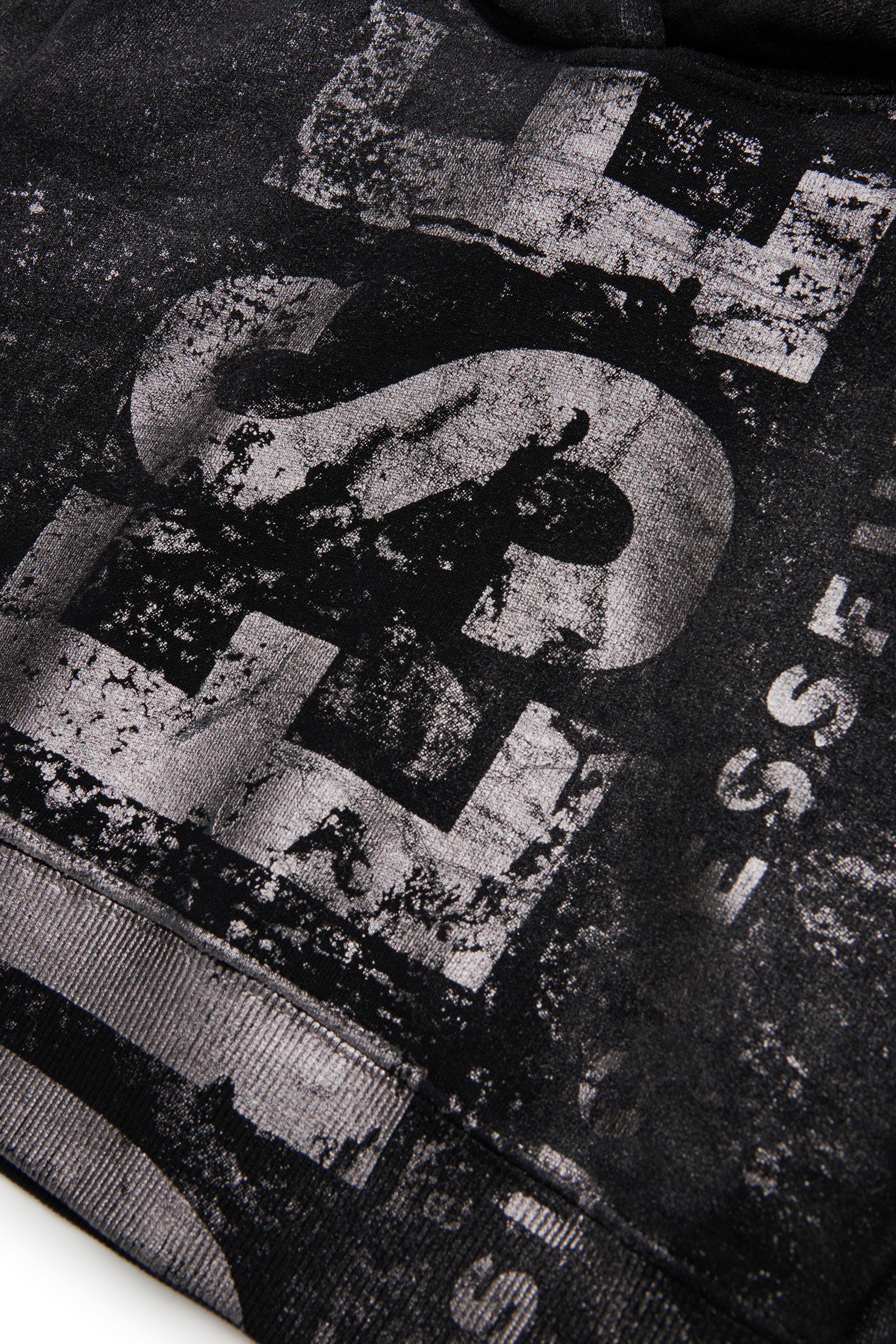 Diesel - SLIMPHOOD, Woman's Cotton hoodie with logo print in Black - 4