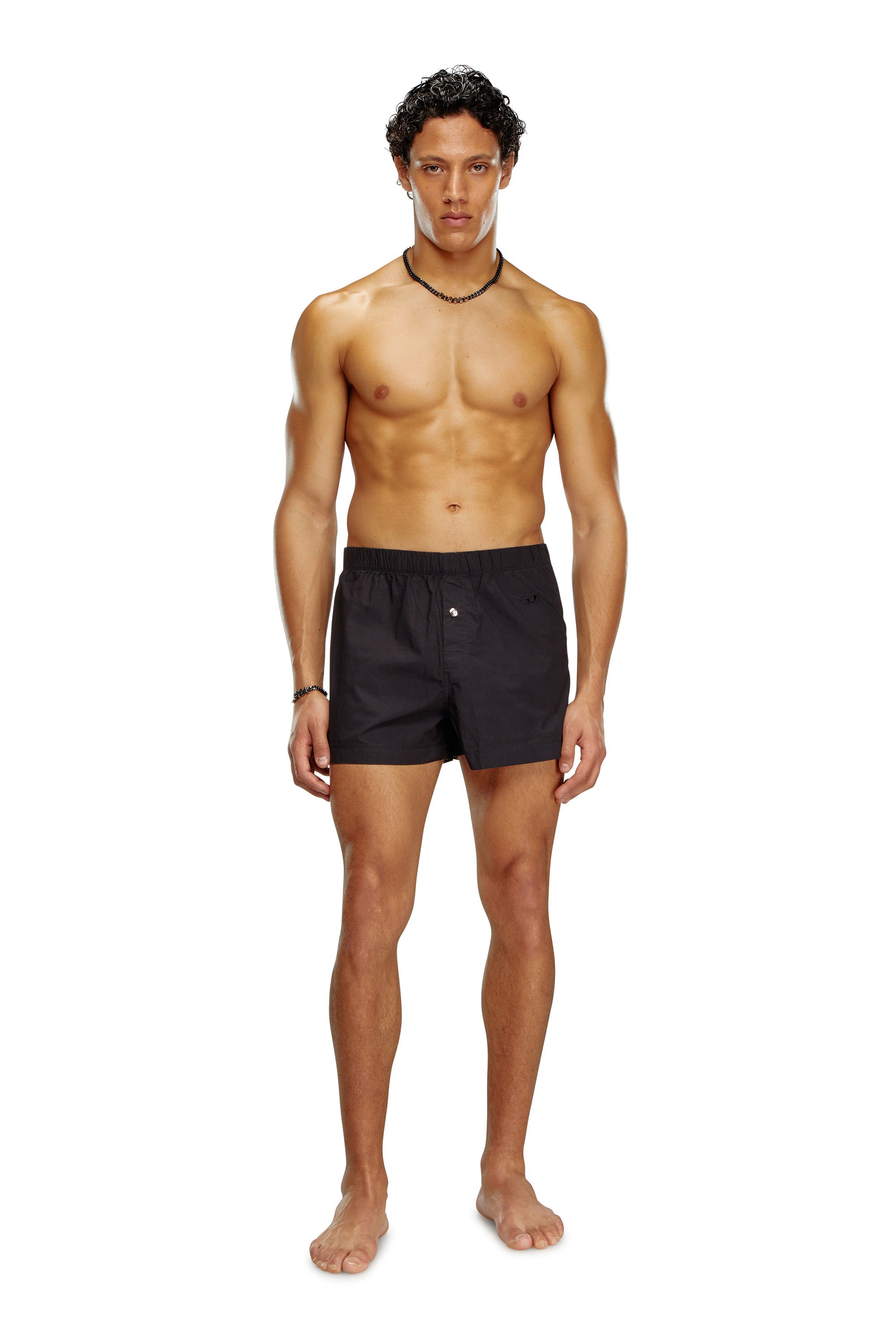 Diesel - UUBX-STARK, Unisex Plain boxers with Oval D embroidery in Black - Image 4
