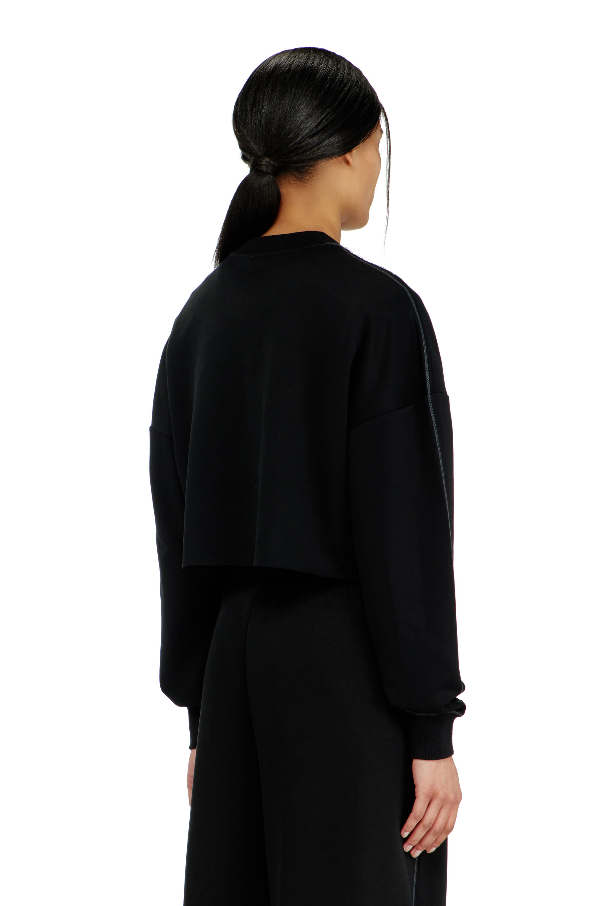 Diesel - BLAKE-UTLT, Woman's Crop top in light stretch scuba in Black - 3